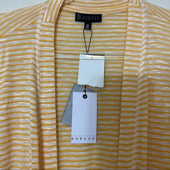 NWT Bobeau Striped Front Tie Cardigan Size 1X - Picture 4 of 5